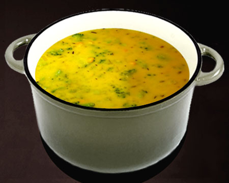 сырный суп в кастрюле